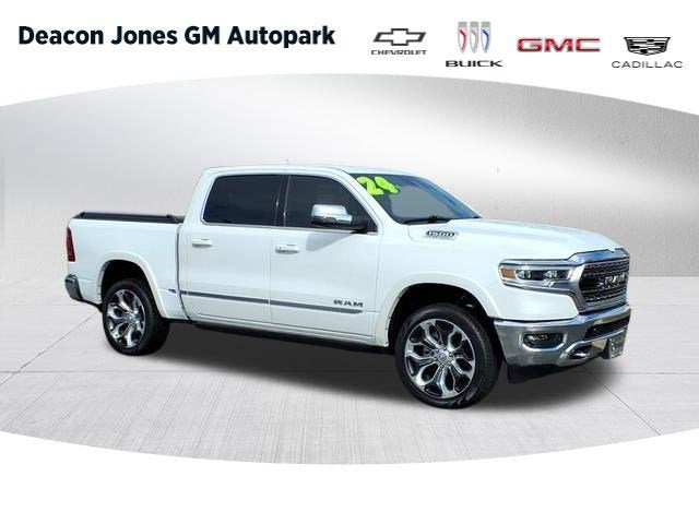 2024 RAM 1500 Limited Crew Cab 4x4 5'7" Box in Off-White — front three-quarter view
