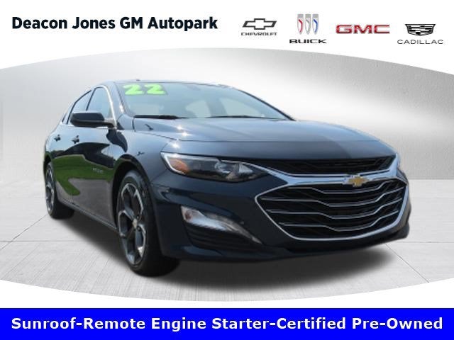2022 Chevrolet Malibu LT in Northsky Blue Metallic — front three-quarter view
