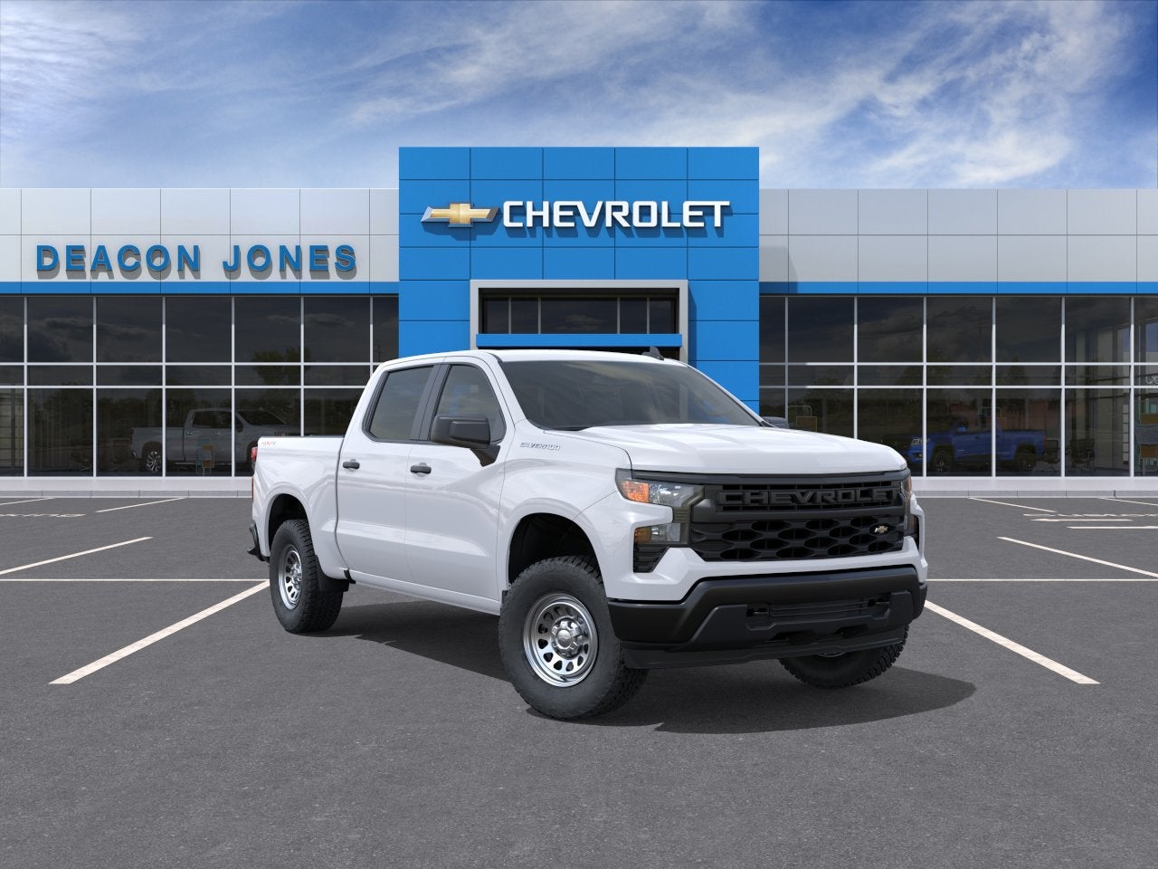 2026 Chevrolet Silverado 1500 WT in Summit White — front three-quarter view