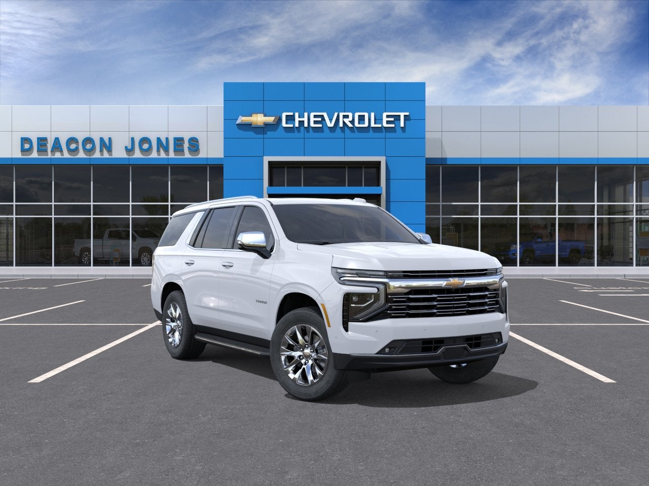 2026 Chevrolet Tahoe Premier in Polar White Tricoat — front three-quarter view