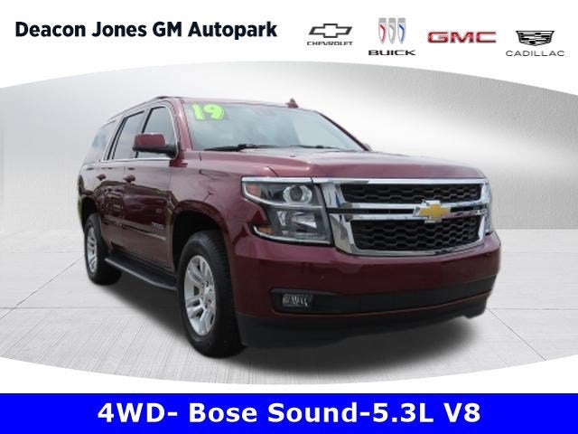 2019 Chevrolet Tahoe LT in Siren Red Tintcoat — front three-quarter view