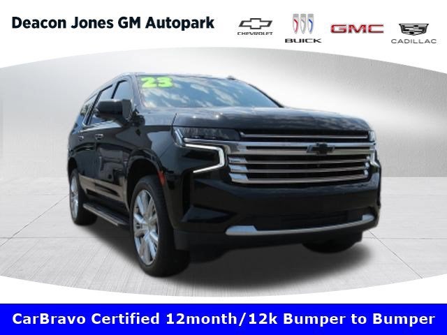 2023 Chevrolet Tahoe High Country in Black — front three-quarter view