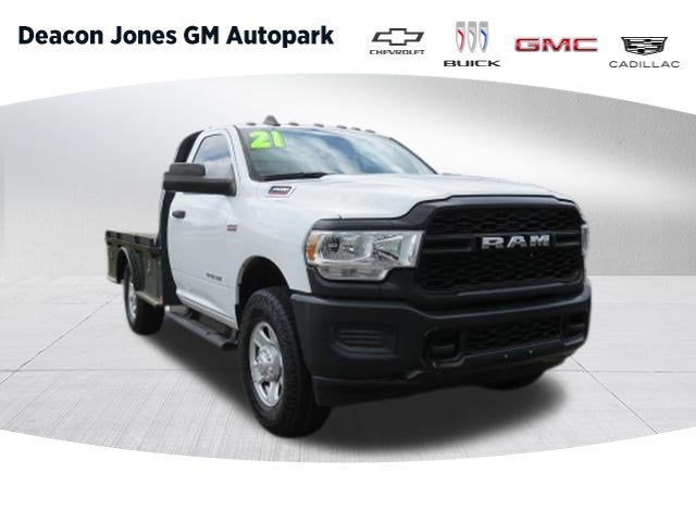 2021 RAM 3500 Chassis Cab Tradesman in Bright White Clear Coat — front three-quarter view