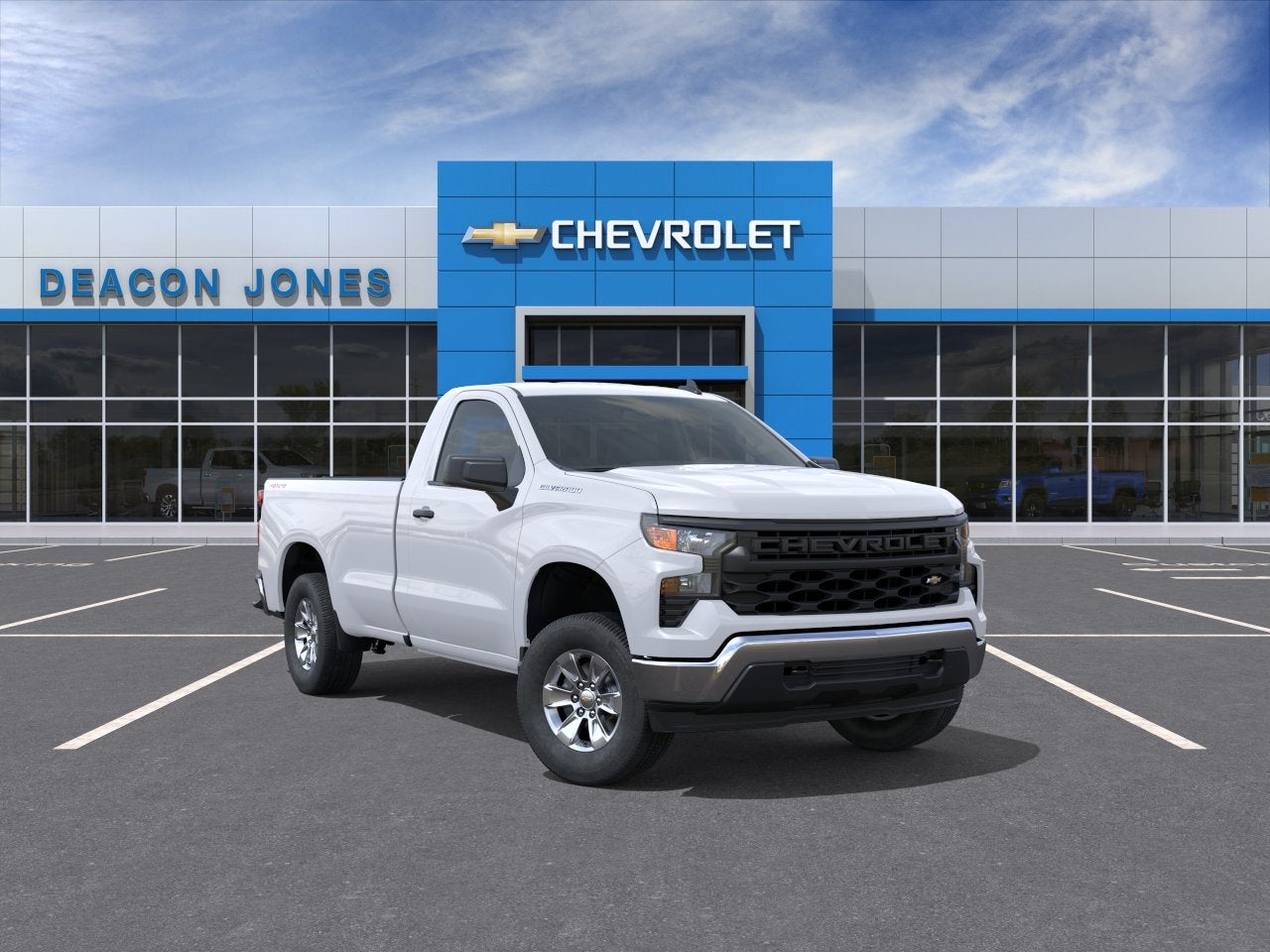 2025 Chevrolet Silverado 1500 WT in Summit White — front three-quarter view