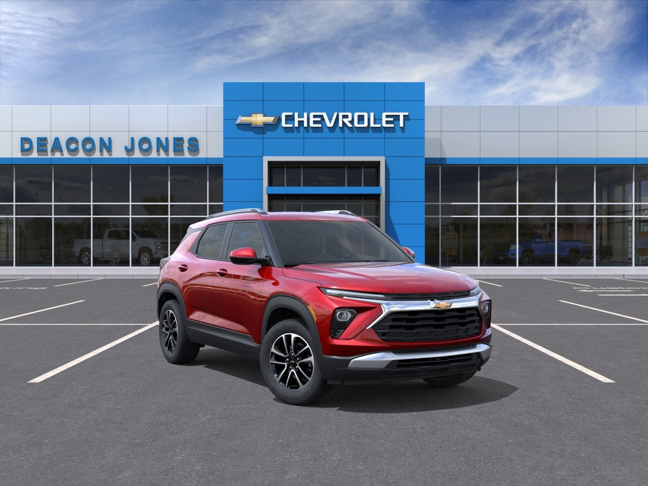 2026 Chevrolet Trailblazer LT in Apex Red — front three-quarter view